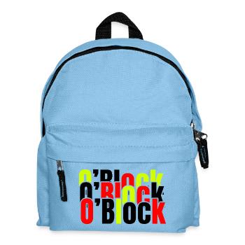 Neonblock-Typografie in Rot & Limette - Kinder Rucksack - Hellblau - Vorne
