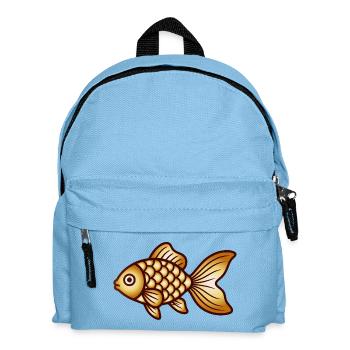 Poisson rouge | Motif classique du poisson - Sac à dos Enfant - bleu clair - Devant