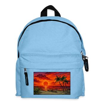 Tropical Sunset on Coral Beach - Kids' Backpack - light blue - Front