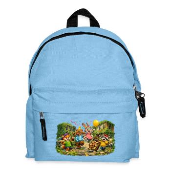 Cheerful animal friends party procession - Kids' Backpack - light blue - Front