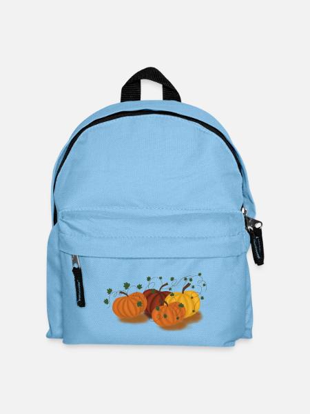 Herbstliche Kürbisranken Muster - Kinder Rucksack - Hellblau