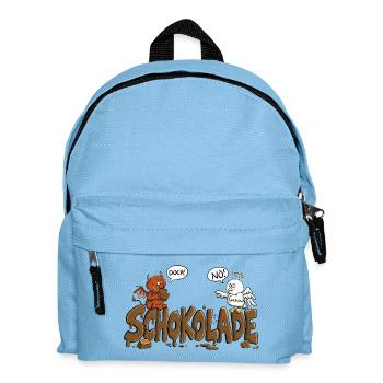 Schokolade Engelchen Teufelchen Nö Doch Naschkatze - Kinder Rucksack - Hellblau - Vorne
