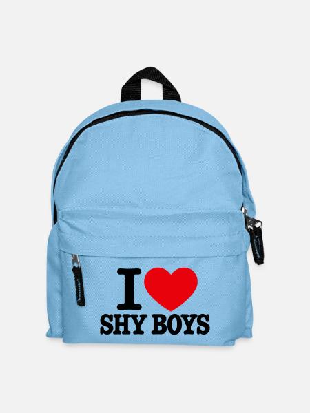 I Love shy boy - Kinder Rucksack - Hellblau