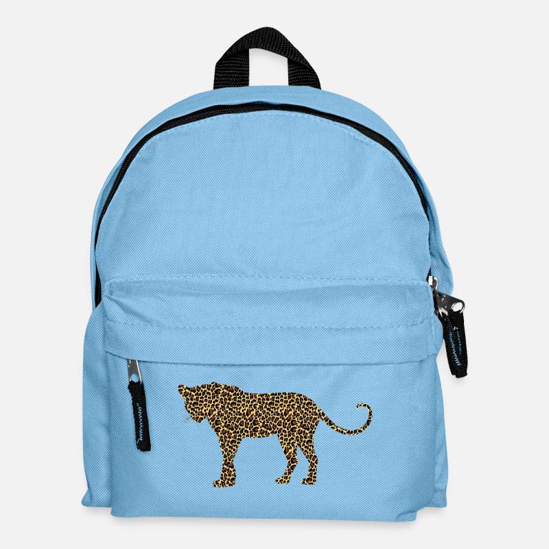 cheetah cat jaguar leopard ocelot gepard wildcat53 - Kinder Rucksack - Hellblau