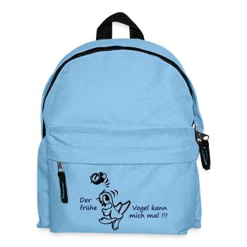 Früher Vogel - Kinder Rucksack - Hellblau - Vorne
