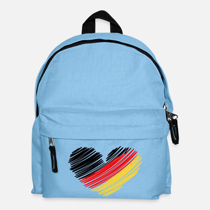 Germany Heart Germany Flag - Kids' Backpack - light blue