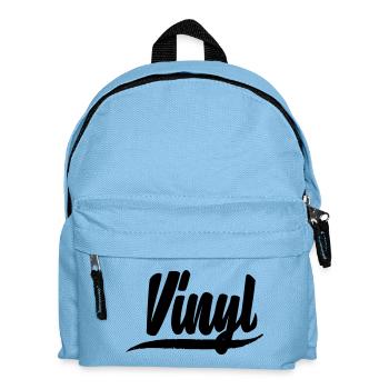 vinyl platte dj deejay musik party aufkleber patch - Kinder Rucksack - Hellblau - Vorne