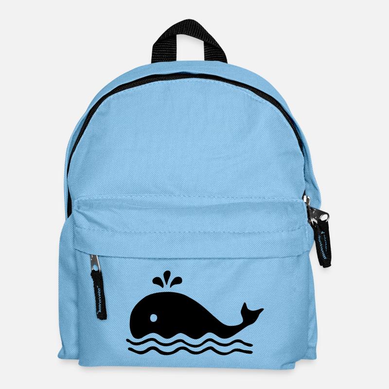 Walfisch Wal Wale - Kinder Rucksack - Hellblau