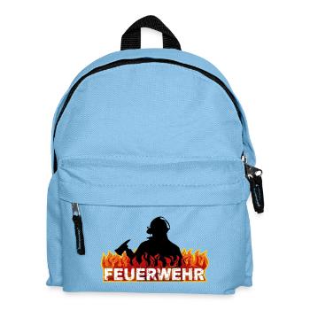 Feuerwehr - Kinder Rucksack - Hellblau - Vorne