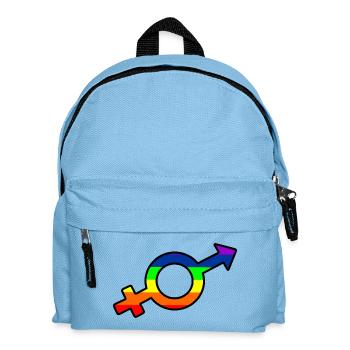 Logo transgenre de genre avec arc-en-ciel - Sac à dos Enfant - bleu clair - Devant