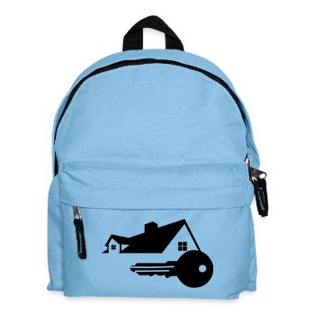 Key with house key for house purchased logo - Kids' Backpack - light blue - Front