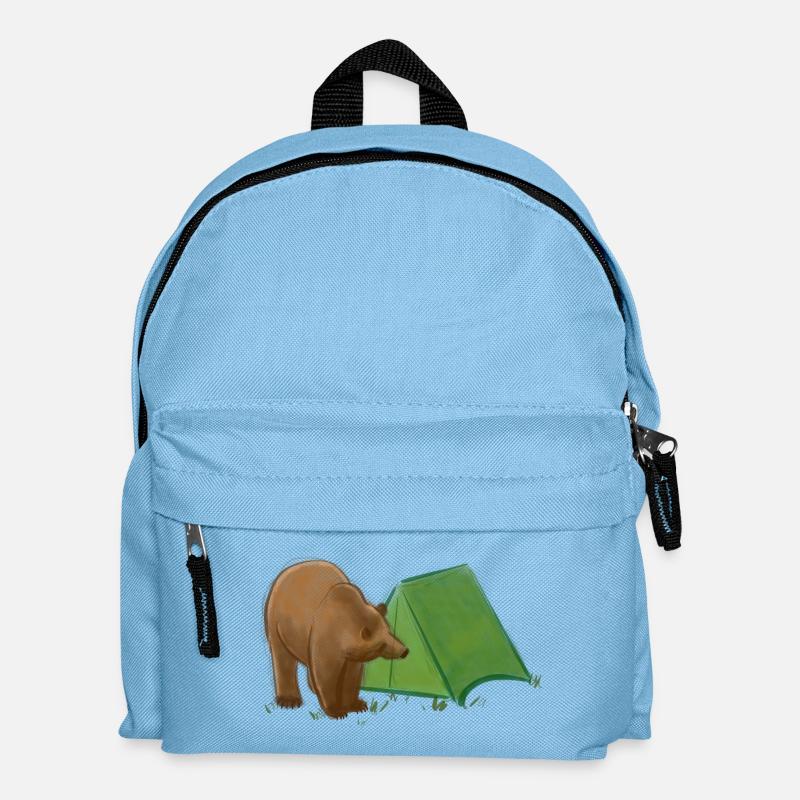 Bärencamping im Zelt - Kinder Rucksack - Hellblau