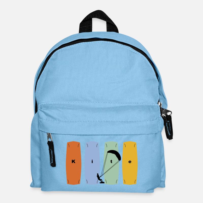 Kite Kitesurfing Design - Board und Kiter - Kinder Rucksack - Hellblau