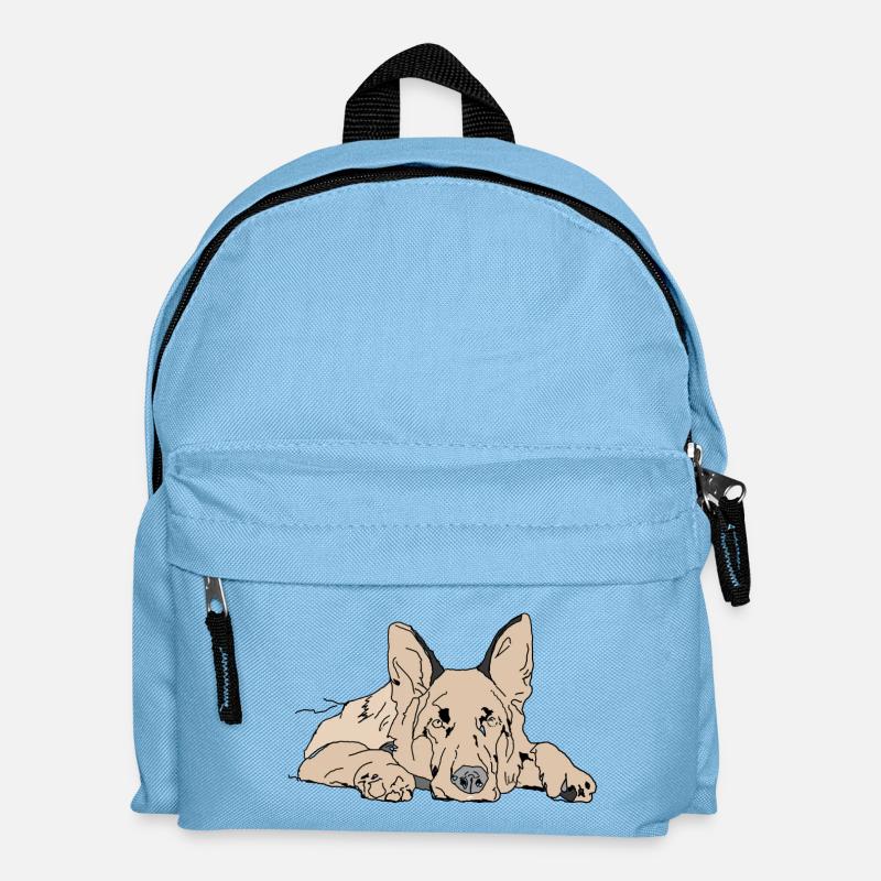 Schäferhund - Kinder Rucksack - Hellblau
