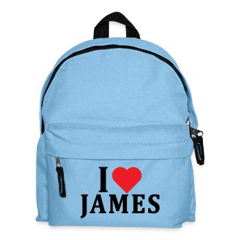 t-shirt I love James t-shirt gift idea - Kids' Backpack - light blue - Front