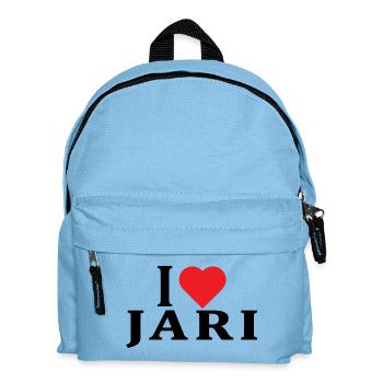Name T-Shirt I love Jari T-Shirt Geschenkidee - Kinder Rucksack - Hellblau - Vorne
