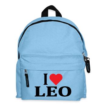 T-Shirt Name I love Leo T-Shirt Geschenkidee - Kinder Rucksack - Hellblau - Vorne