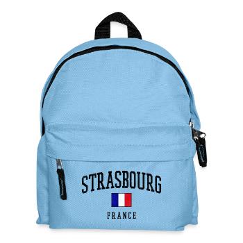 Strasbourg France – City Design with Flag - Kids' Backpack - light blue - Front