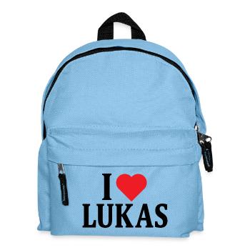 T-Shirt I love Lukas T-Shirt Geschenkidee - Kinder Rucksack - Hellblau - Vorne