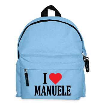 t-shirt J’aime Manuele t-shirt idée cadeau - Sac à dos Enfant - bleu clair - Devant