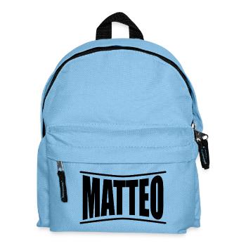 Matteo T-Shirt Geschenkidee T-Shirt - Kinder Rucksack - Hellblau - Vorne