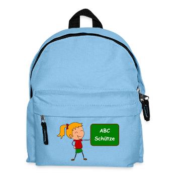 Einschulung ABC Schütze - Kinder Rucksack - Hellblau - Vorne