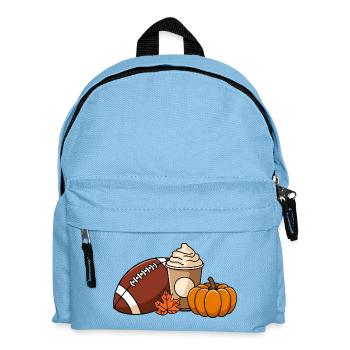 Autumn Delights: Football, Pumpkin and Pumpkin Spice - Kids' Backpack - light blue - Front