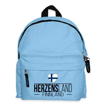 Herzensland Finnland Skandinavien Urlaub Reise - Kinder Rucksack - Hellblau - Vorne