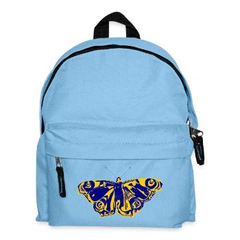 Blaugelber Schmetterling – Symbol der Leichtigkeit - Kinder Rucksack - Hellblau - Vorne