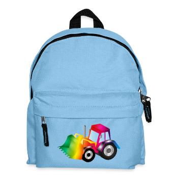 Regenbogen-Bagger voller Farbenfreude - Kinder Rucksack - Hellblau - Vorne