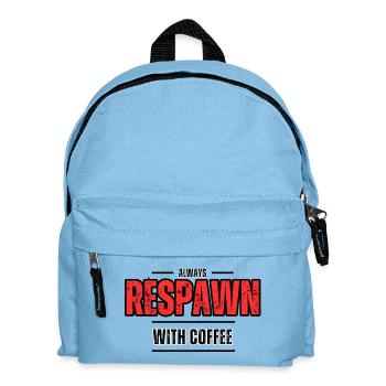 Always Respawn With Coffee – Gamer Café - Sac à dos Enfant - bleu clair - Devant
