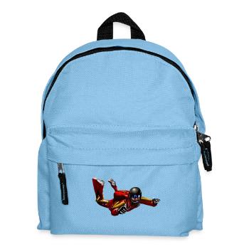 Roter Fallschirmspringer im Sprung - Kinder Rucksack - Hellblau - Vorne