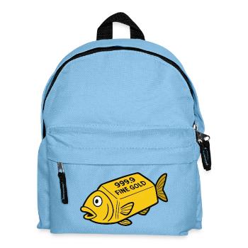 Comic Cartoon Goldfish Gold Bar Fine Gold Fish - Kids' Backpack - light blue - Front