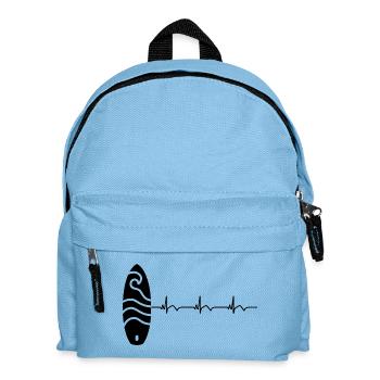 Surfboard Surfboard Surfer ECG Heartbeat - Kids' Backpack - light blue - Front