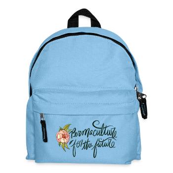Permakultur-Zukunfts-Blumenemblem - Kinder Rucksack - Hellblau - Vorne