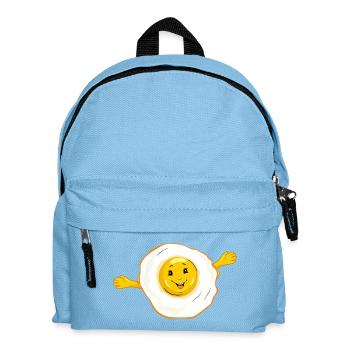 Cartoon_smiling_fried_egg - Kids' Backpack - light blue - Front