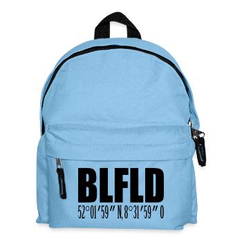 Bielefeld mit Koordinaten - Kinder Rucksack - Hellblau - Vorne