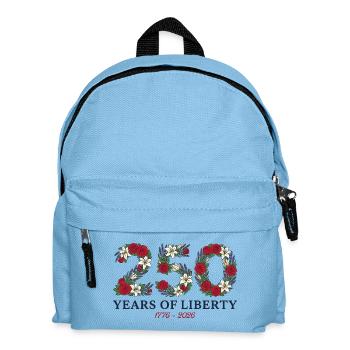 USA 250th Anniversary Floral Patriotic - Kids' Backpack - light blue - Front