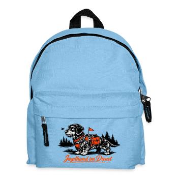 Jagdhund im Dienst – Outdoor-Hund - Kinder Rucksack - Hellblau - Vorne