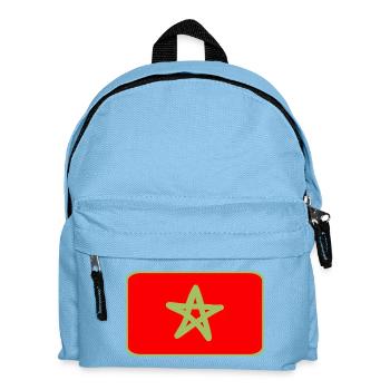 MOROCCO, Moroccan flag in red green morocco - Kids' Backpack - light blue - Front