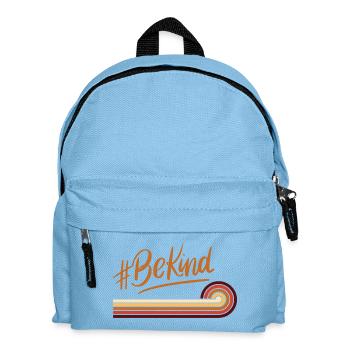BeKind Retro Regenbogenstreifen - Kinder Rucksack - Hellblau - Vorne