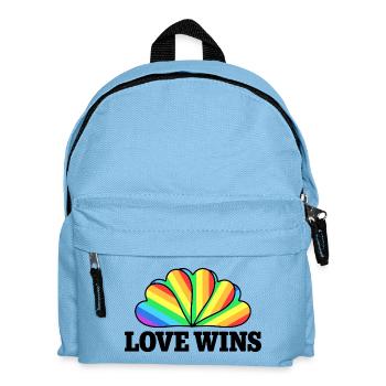 Love Wins - Rainbow Statement Design - Kids' Backpack - light blue - Front