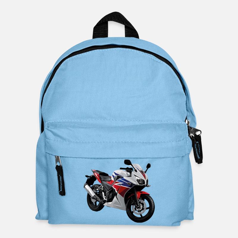 Motorrad - Kinder Rucksack - Hellblau