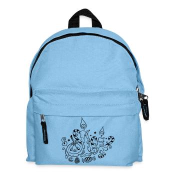 Halloween, candles with pumpkins and sweets - Kids' Backpack - light blue - Front