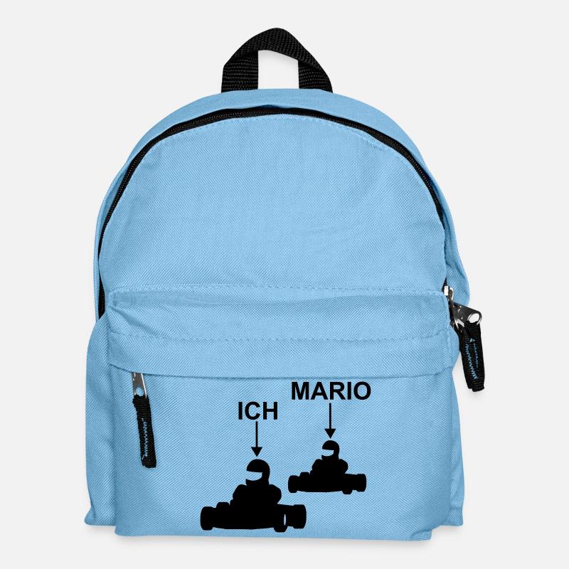 go kart ich mario - Kinder Rucksack - Hellblau