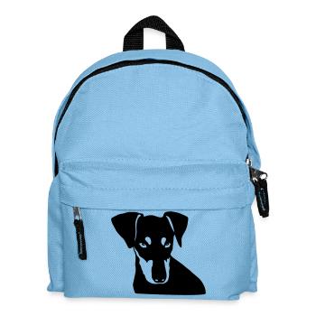 Deutscher Pinscher 003 - Kinder Rucksack - Hellblau - Vorne