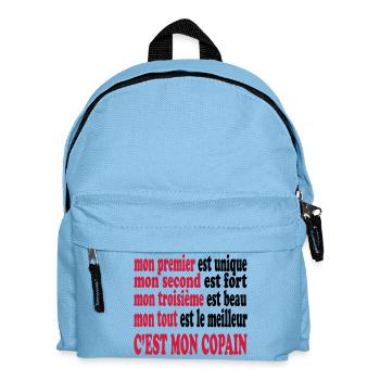 Mon copain est beau - Sac à dos Enfant - bleu clair - Devant