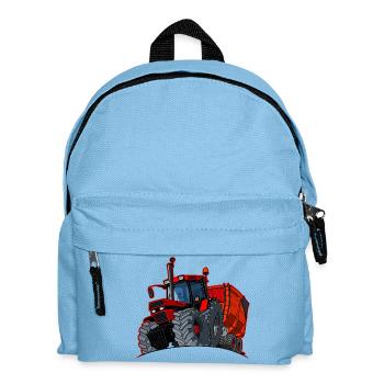 0856 Einkaufswagen roter Rand - Kinder Rucksack - Hellblau - Vorne