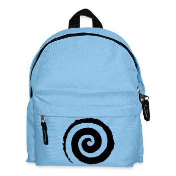 Schwarze Pinselstrich-Spirale - Kinder Rucksack - Hellblau - Vorne
