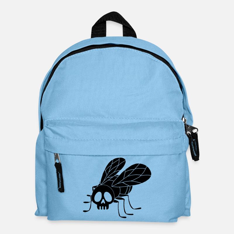 Totes Fliegenkopf (schwarz) - Kinder Rucksack - Hellblau